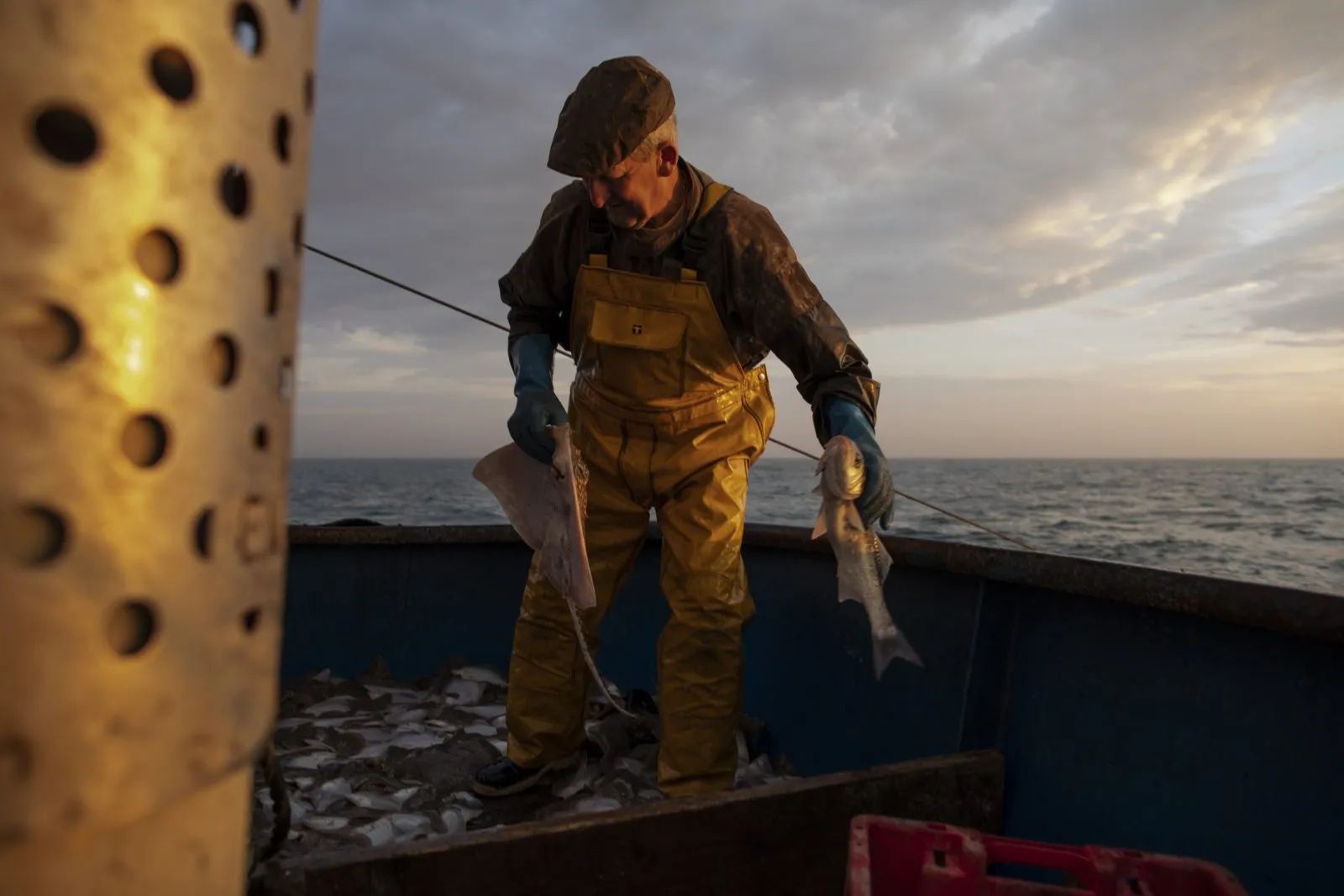 Fishing In The English Channel Off The Coast Of Hastings