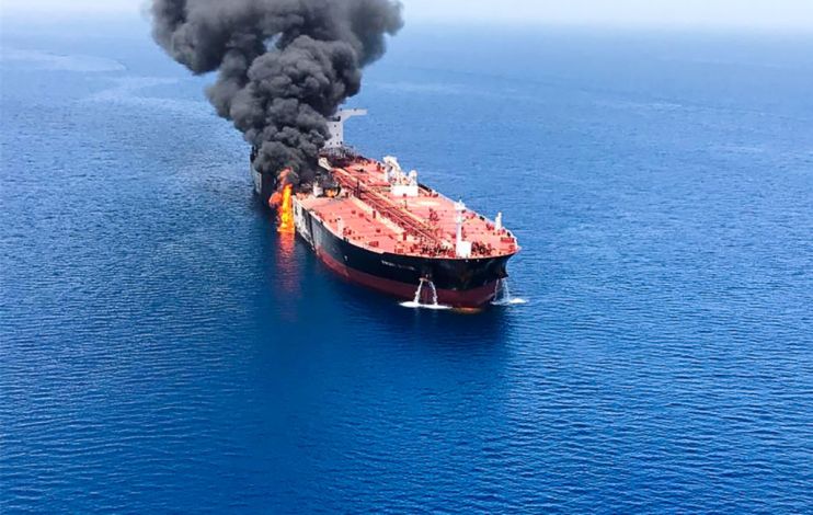 Norwegian-owned tanker Front Altair on fire on Thursday