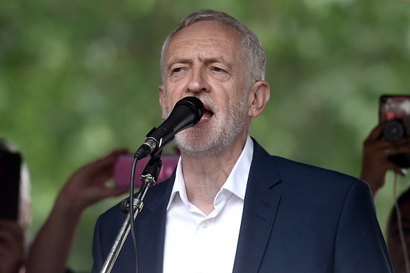 Jeremy Corbyn spoke at an anti-Trump protest today