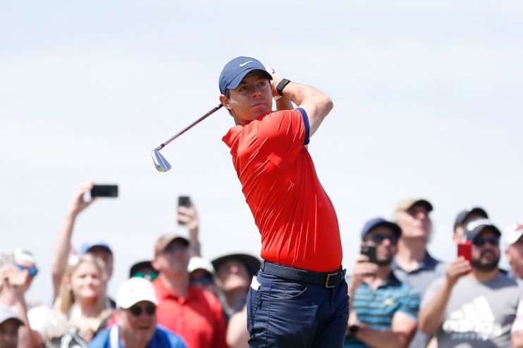 HAMILTON, ONTARIO - JUNE 09: Rory McIlroy of Northern Ireland plays his shot from the third tee during the final round of the RBC Canadian Open at Hamilton Golf and Country Club on June 09, 2019 in Hamilton, Canada. (Photo by Michael Reaves/Getty Images)