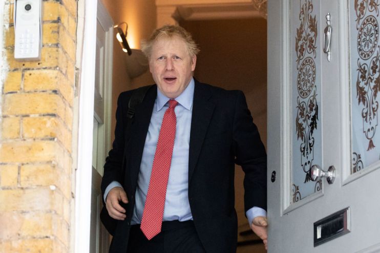 LONDON, ENGLAND - JUNE 21: Conservative leadership candidate, Boris Johnson departs from his home on June 21, 2019 in London, England. Johnson topped yesterday's Conservative leadership ballot with 160 votes, with Jeremy Hunt in second place on 77 votes. Johnson and Hunt will now campaign to party members prior to a final ballot, the result of which will be announced during the week of 22 July. (Photo by Luke Dray/Getty Images)