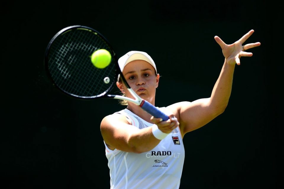 LONDON, ENGLAND - JUNE 29: Ashleigh Barty of Australia in a practice session ahead of The Championships - Wimbledon 2019 at All England Lawn Tennis and Croquet Club on June 29, 2019 in London, England. (Photo by Matthias Hangst/Getty Images)