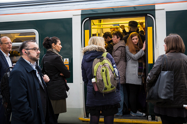 With disruption on the network due to delays, commuters can expect to be packed on to a Southern rail train during rush hour. (Photo by Jack Taylor/Getty Images)