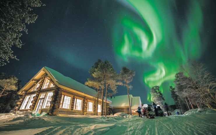 The northern lights over Wilderness Hotel Nangu