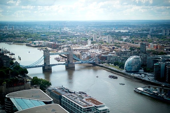 Tower Bridge and the City Hall are pictured on the River Thames, from inside the Sky Garden in London on July 3, 2019. (Photo by Tolga Akmen / AFP) (Photo credit should read TOLGA AKMEN/AFP/Getty Images)