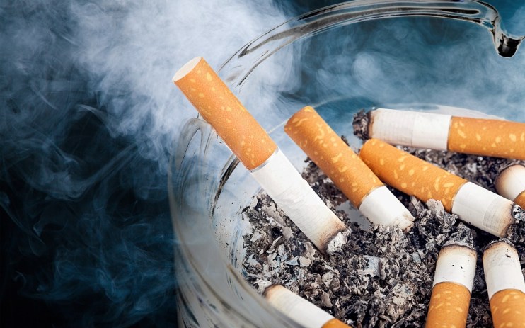 Burning cigarettes