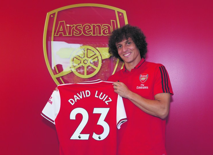 ST ALBANS, ENGLAND - AUGUST 08: New Arsenal signing David Luiz at London Colney on August 08, 2019 in St Albans, England. (Photo by Stuart MacFarlane/Arsenal FC via Getty Images)