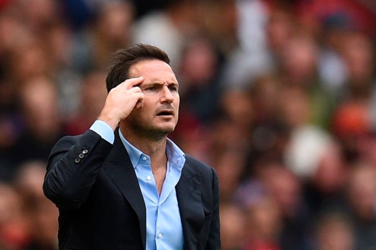 Chelsea's English head coach Frank Lampard gestures on the touchline during the English Premier League football match between Manchester United and Chelsea at Old Trafford in Manchester, north west England, on August 11, 2019. (Photo by Oli SCARFF / AFP) / RESTRICTED TO EDITORIAL USE. No use with unauthorized audio, video, data, fixture lists, club/league logos or 'live' services. Online in-match use limited to 120 images. An additional 40 images may be used in extra time. No video emulation. Social media in-match use limited to 120 images. An additional 40 images may be used in extra time. No use in betting publications, games or single club/league/player publications. / (Photo credit should read OLI SCARFF/AFP/Getty Images)