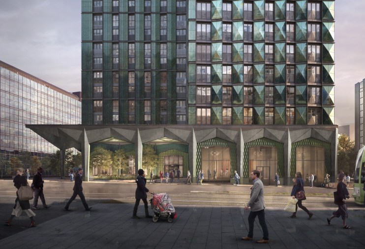 Modular homes at 101 George Street in Croydon. Credit: Forbes Massie