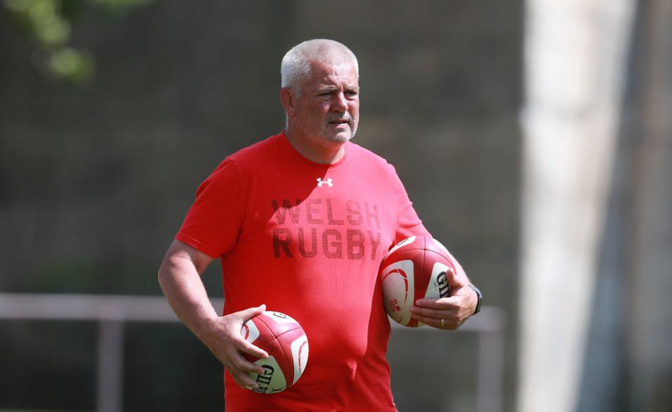 NATERS, SWITZERLAND - JULY 20: Warren Gatland, the Wales head coach looks on during the Wales pre Rugby World Cup training match on July 20, 2019 in Naters, Switzerland. (Photo by David Rogers/Getty Images)