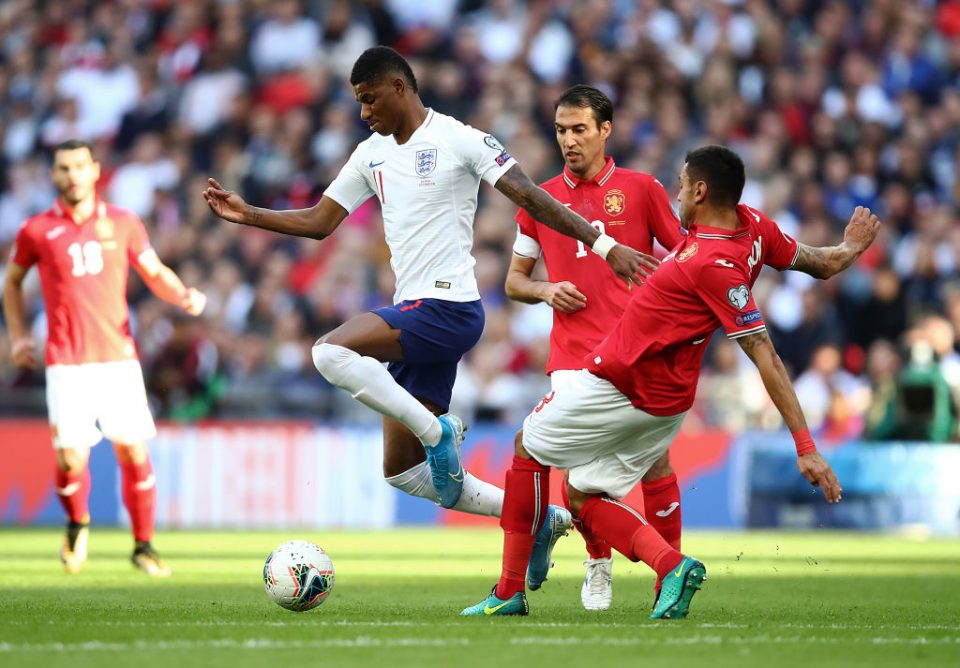 LONDON, ENGLAND - SEPTEMBER 07: Marcus Rashford of England in action during the UEFA Euro 2020 qualifier match between England and Bulgaria at Wembley Stadium on September 07, 2019 in London, England. (Photo by Julian Finney/Getty Images)