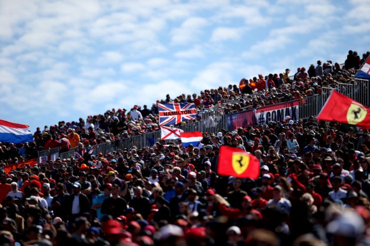 AUSTIN, TX - OCTOBER 21: Fans watch the action during the United States Formula One Grand Prix at Circuit of The Americas on October 21, 2018 in Austin, United States. (Photo by Charles Coates/Getty Images)
