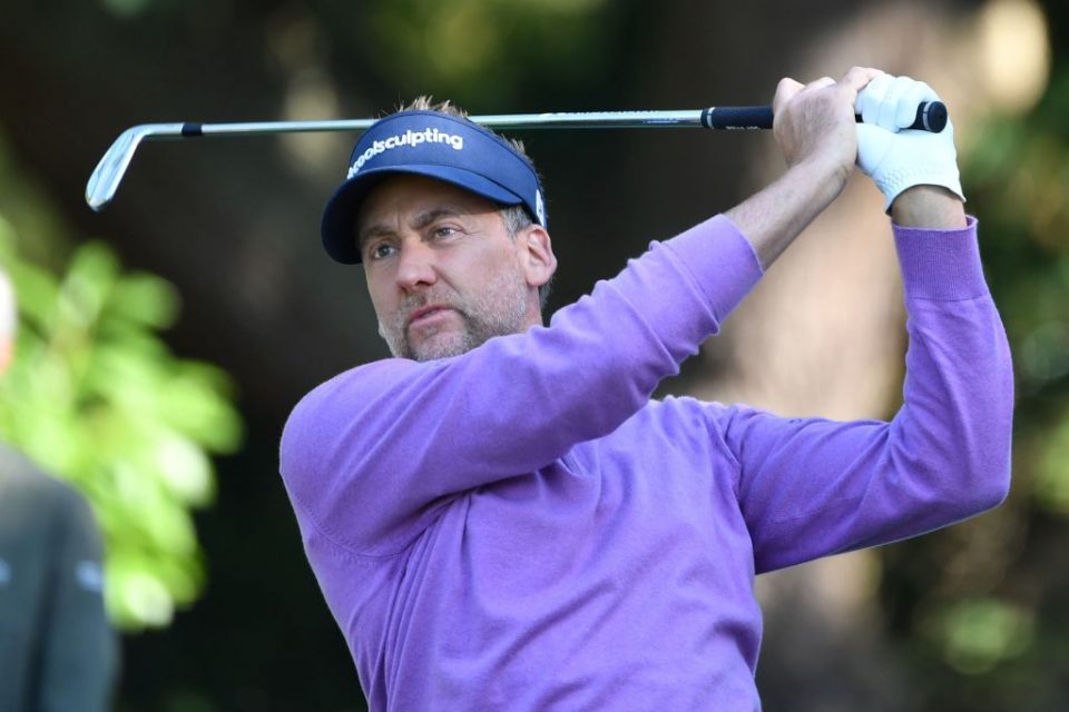 England's Ian Poulter watches his drive from the 5th tee on Day 2 of the golf PGA Championship at Wentworth Golf Club in Surrey, south west of London, on September 20, 2019. (Photo by Paul ELLIS / AFP) / RESTRICTED TO EDITORIAL USE (Photo credit should read PAUL ELLIS/AFP/Getty Images)