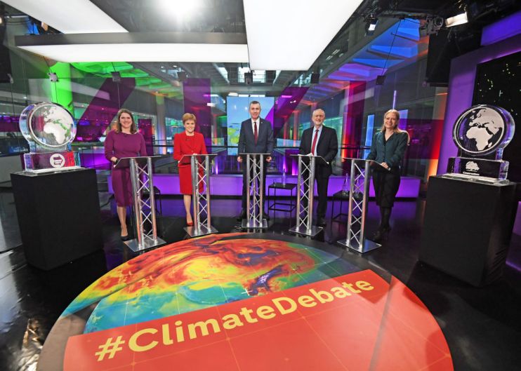 All UK party leaders apart from Boris Johnson and Nigel Farage took part in Channel 4's climate debate