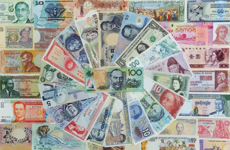 A 100 Australian dollar note (C) is disp