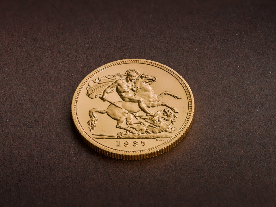 The reverse side of the 22-carat Edward VIII coin