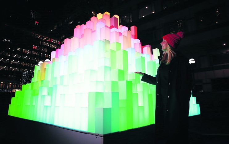 Winter Lights festival in Canary Wharf
