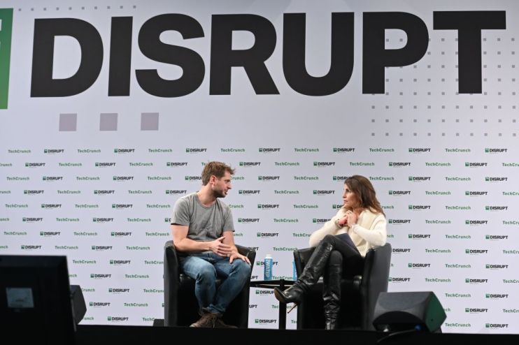 Co-founder and CEO of Klarna Sebastian Siemiatkowski (left) in 2019