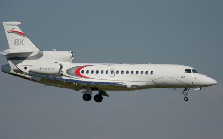 FRANCE-TRANSPORT-AVIATION-AIRSHOW-FALCON-8X