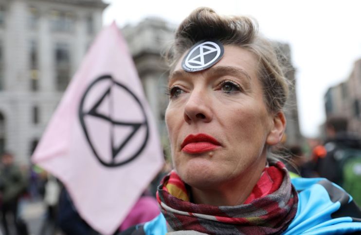 An Extinction Rebellion climate activist