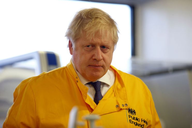 UK PM Johnson Visits Public Health England National Infection Service