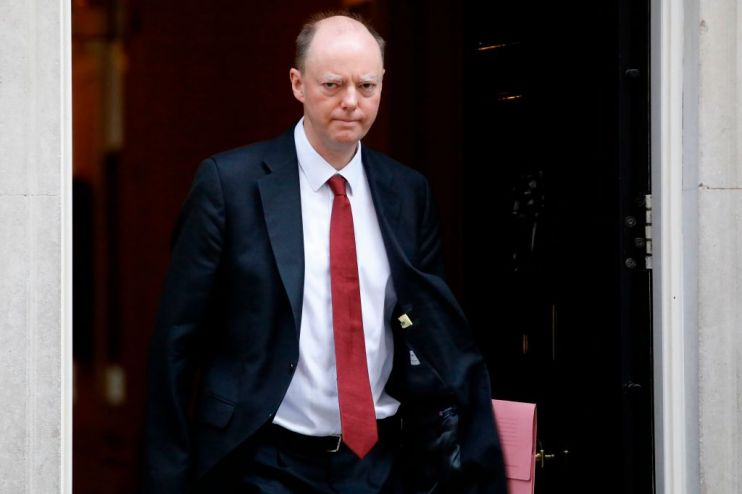 Chief Medical Officer Chris Whitty leaves number 10 Downing Street. He has caught coronavirus