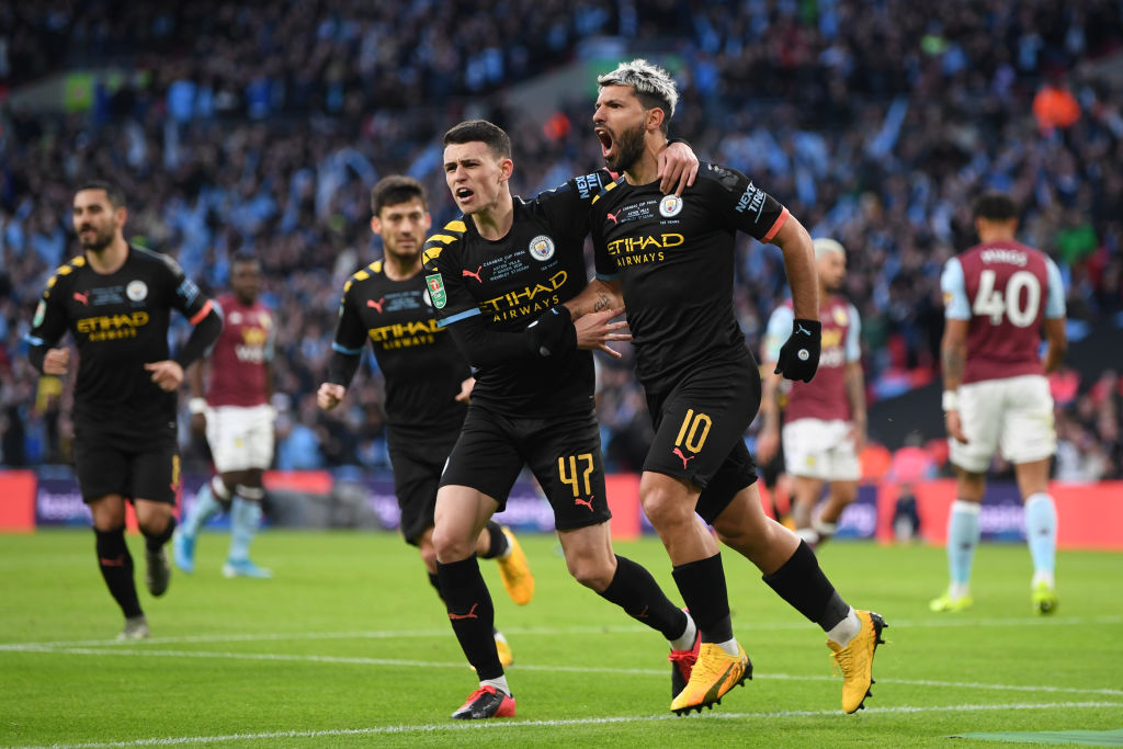 Phil Foden and Sergio Aguero