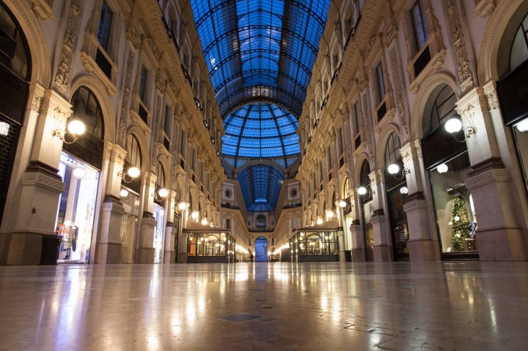 empty milan shopping centre