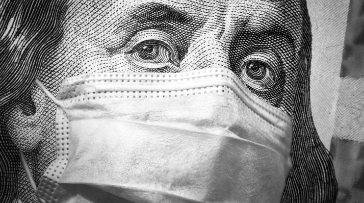 US bill with face mask