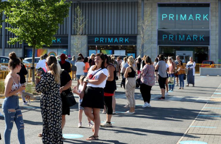 Queues form at Primark at the Rushden Lakes shopping complex