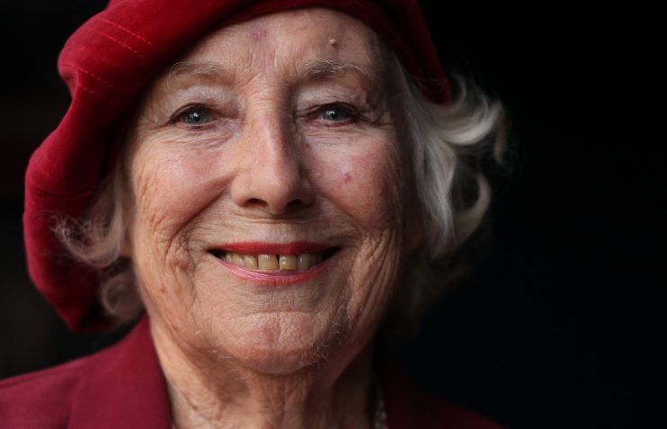 Forces sweetheart Dame Vera Lynn poses f