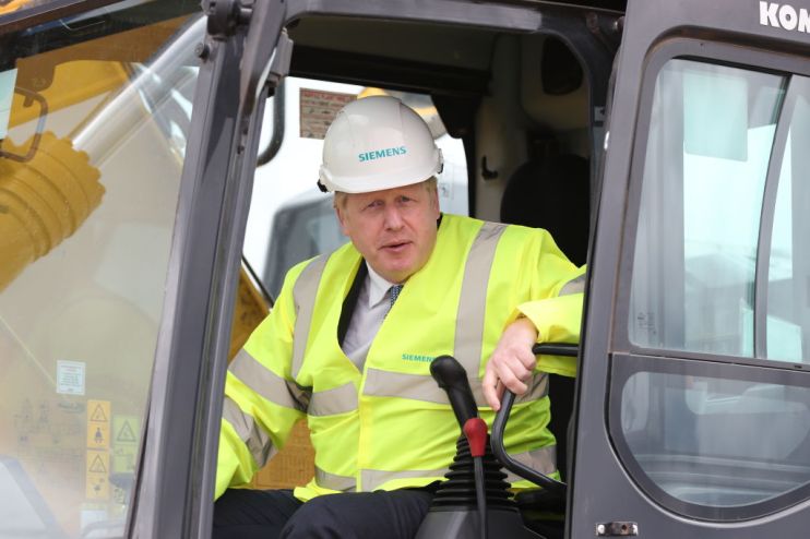 Prime Minister Johnson Visits A Construction Site In East Yorkshire
