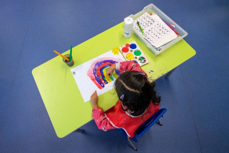 Children Maintain Social Distancing at Earlham Primary School