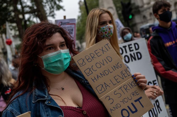 Students Protest Downgraded A'level Results Due To Covid-19