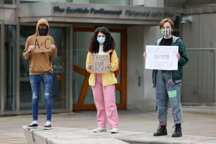 Student Protest Against Classism Outside Scottish Parliament