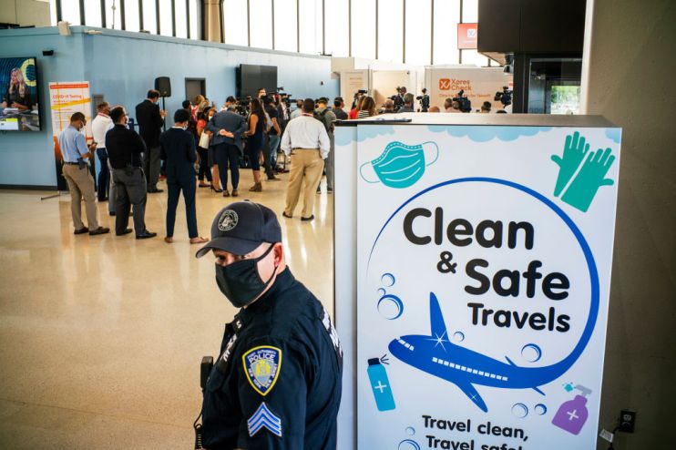 COVID-19 Testing Facility Set Up At Newark Airport For Arriving Passengers