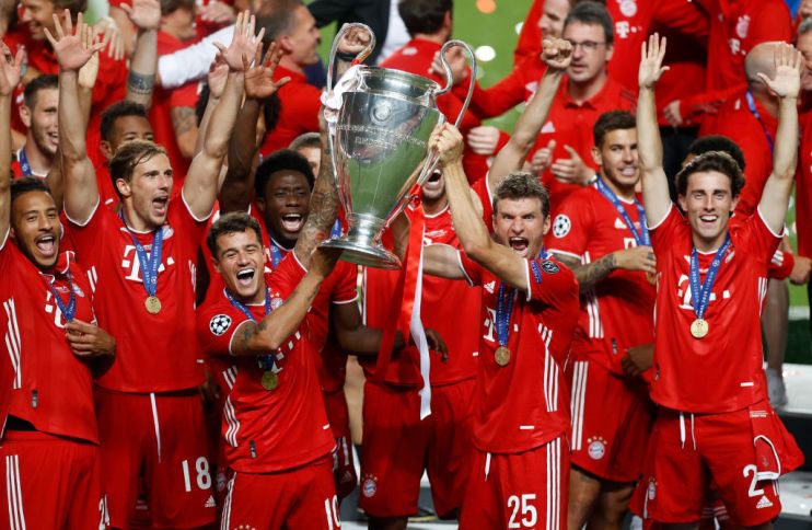 Bayern Munich lift the European Cup after beating Paris Saint-Germain in the 2020 Champions League final