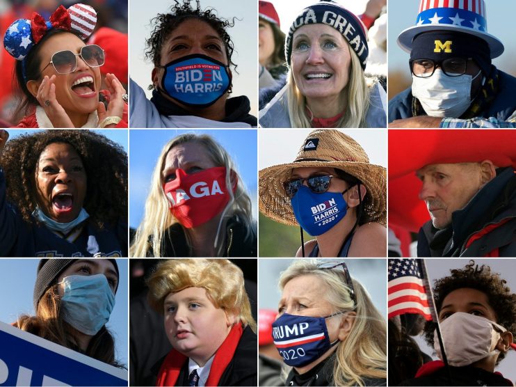COMBO-US-VOTE-TRUMP-BIDEN-SUPPORTERS