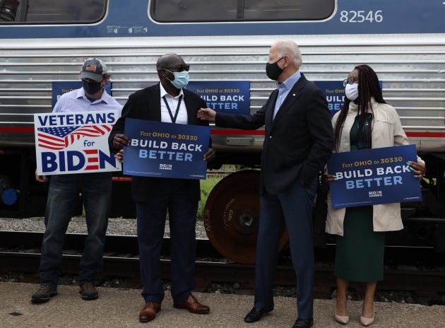 Democratic Presidential Nominee Joe Biden Holds Train Campaign Tour Of OH And PA