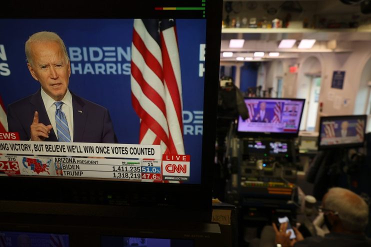 Television Plays Biden Speech At The White House One Day After Election
