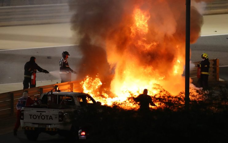 Romain Grosjean escaped with only minor injuries after a horror crash at the Bahrain Grand Prix last weekend