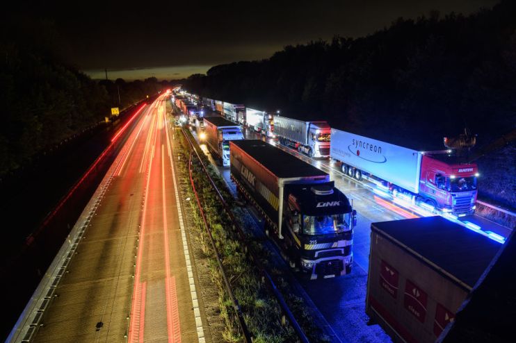 Lorries Back Up As Operation Stack Is Activated On Kent Motorway