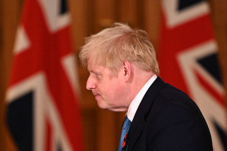 Boris Johnson Holds First Press Conference Of Second Coronavirus Lockdown