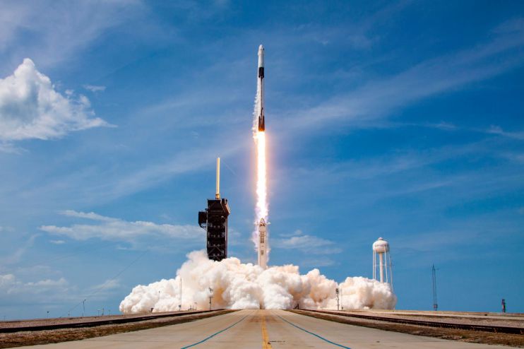 SpaceX Falcon-9 Rocket And Crew Dragon Capsule Launches From Cape Canaveral Sending Astronauts To The International Space Station