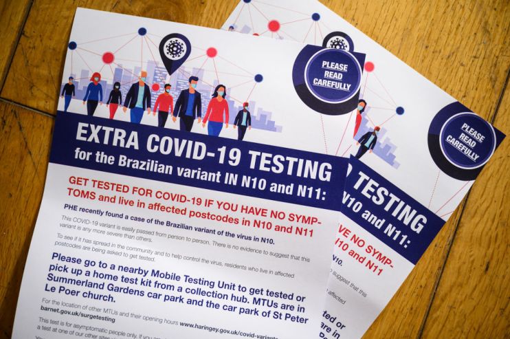Testing Surge Planned In North London Area Where P1 'Brazilian' Variant Found