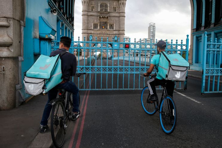 Pedestrians, Cyclists And Traffic Stuck On Tower Bridge