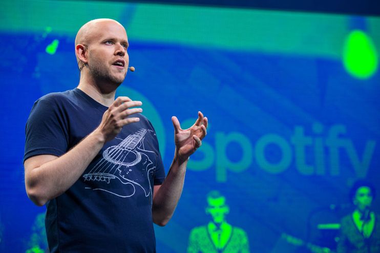 Spotify shares jumped over 12 per cent on Tuesday after it broke a profit record in its first quarter, surpassing one billion euros (&pound;860m) for the first time.