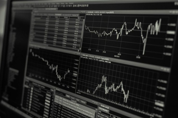 stock chart black and white