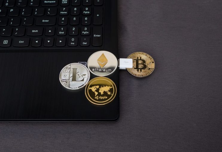 cryptocurrency on laptop