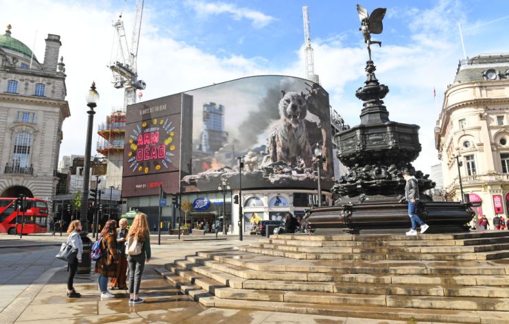 "Army Of The Dead" On Piccadilly Lights